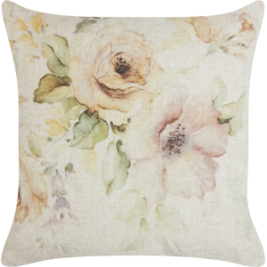 Beliani Decorative Cushion Beige Multicolour Floral Pattern 45 x 45 cm Vintage Boho Decor Accessories Material:Polyester Size:45x12x45