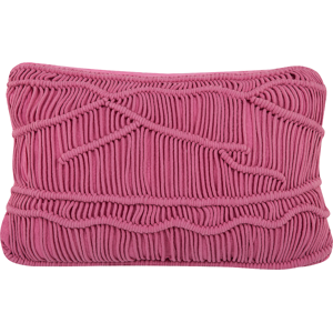 Beliani Decorative Cushion Pink Cotton Macramé 30 x 50 cm Rope Boho Retro Decor Accessories Material:Cotton Size:50x10x30