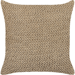 Beliani Decorative Cushion Beige Jute 45 x 45 cm Woven Plaited Boho Decor Accessories Material:Jute Size:45x14x45