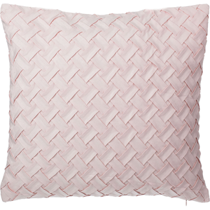 Beliani Decorative Cushion Pink Faux Suede Lattice Weave 45 x 45 cm Modern Glamour Decor Accessories Material:Polyester Size:45x12x45