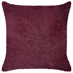 Beliani Decorative Cushion Burgundy Polyester 45 x 45 cm Boho Design Decor Accessories Material:Faux Fur Size:45x14x45
