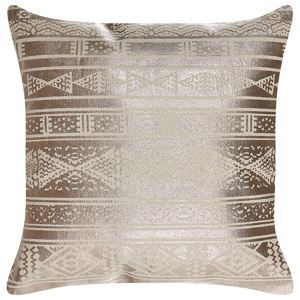 Beliani Decorative Cushion Gold  Cotton 50 x 50 cm Geometric Pattern Foil Print Glamour Decor Accessories Material:Cotton Size:50x15x50