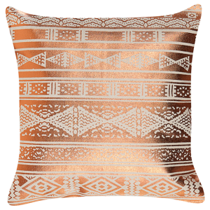 Beliani Decorative Cushion Copper Cotton 50 x 50 cm Geometric Pattern Foil Print Glamour Decor Accessories Material:Cotton Size:50x15x50