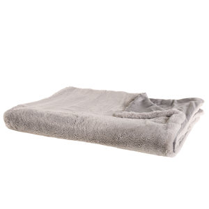 Beliani Blanket Grey Polyester Fabric 150 x 200 cm Living Room Throw Fluffy Decoration Modern Design Material:Polyester Size:x2x150