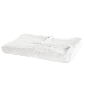 Beliani Blanket White Polyester Fabric 150 x 200 cm Living Room Throw Fluffy Decoration Modern Design Material:Polyester Size:x2x150