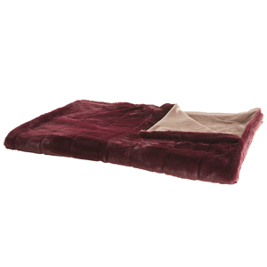 Beliani Blanket Burgundy Polyester Fabric 180 x 220 cm Retro Design Living Room Bedroom Throw Rectangular Material:Polyester Size:x2x180