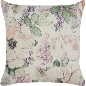 Beliani Decorative Cushion Violet Multicolour Floral Pattern 45 x 45 cm Vintage Boho Decor Accessories Material:Polyester Size:45x12x45