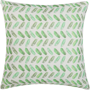 Beliani Decorative Cushion Green and White Geometric Print Square 45 x 45 cm Modern Décor Accessories Material:Polyester Size:45x6x45