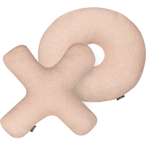 Beliani Set of 2 Letter Cushions Pink Teddy Fabric XO Throw Pillows Material:Faux Fur Size:46/51x4x46/51