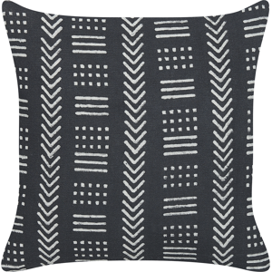 Beliani Decorative Cushion Black and White Cotton 45 x 45 cm Geometric Pattern Block Print Boho Decor Accessories Material:Cotton Size:45x10x45