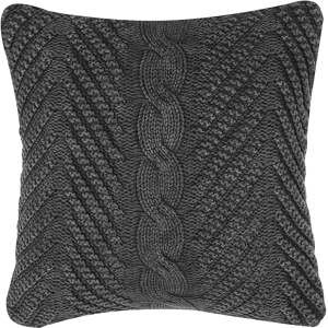 Beliani Decorative Cushion Grey Knitted 45 x 45 cm Crochet Boho Retro Decor Accessories Material:Cotton Size:45x10x45