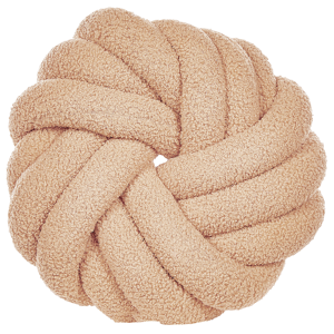 Beliani Knot Cushion Beige Boucle 31 x 31 cm Tied-Up Plushy Decorative Modern Material:Boucle Size:31x11x31