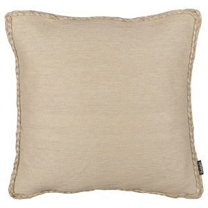 Beliani Decorative Cushion Beige Jute 45 x 45 cm Woven Removable with Zipper Braided Edging Boho Decor Accessories Material:Jute Size:45x10x45