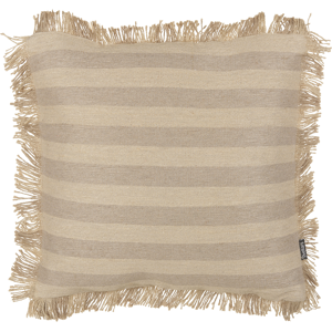 Beliani Decorative Cushion Beige Jute 45 x 45 cm Woven Removable with Zipper Fringe Edge Boho Decor Accessories Material:Jute Size:45x10x45