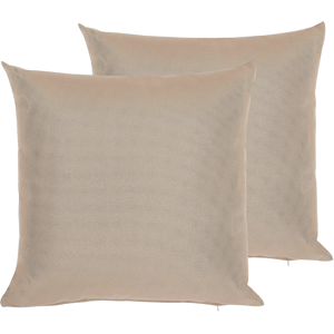 Beliani Set of 2 Outdoor Pillows Cushions Polyester Sand Beige 40 x 40 cm Zip Modern Design Scatter Cushion Throw Material:Polyester Size:40x8x40