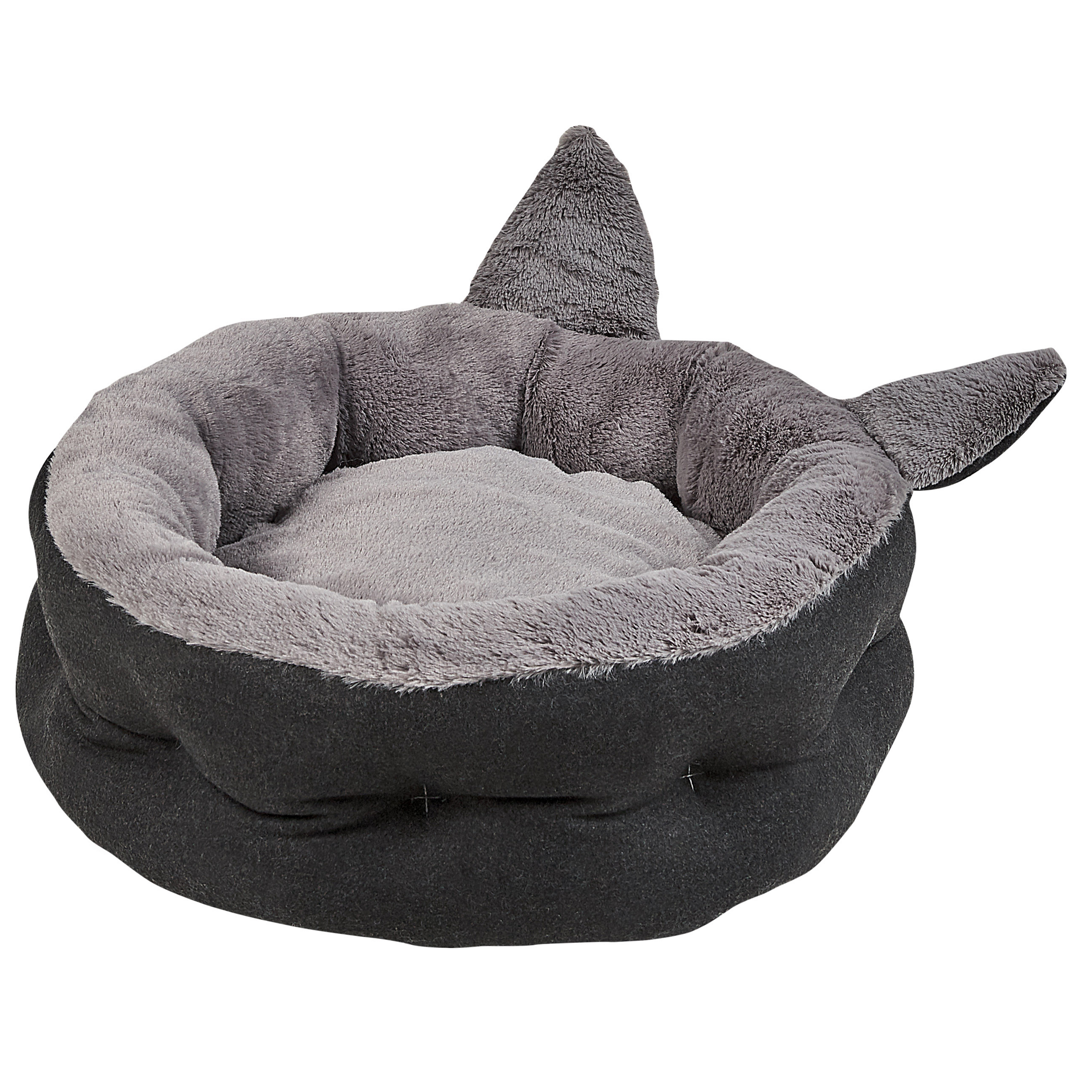 Beliani Pet Bed Grey Polyester Faux Fur Dog Living Room Bedroom Material:Polyester Size:45x15x45