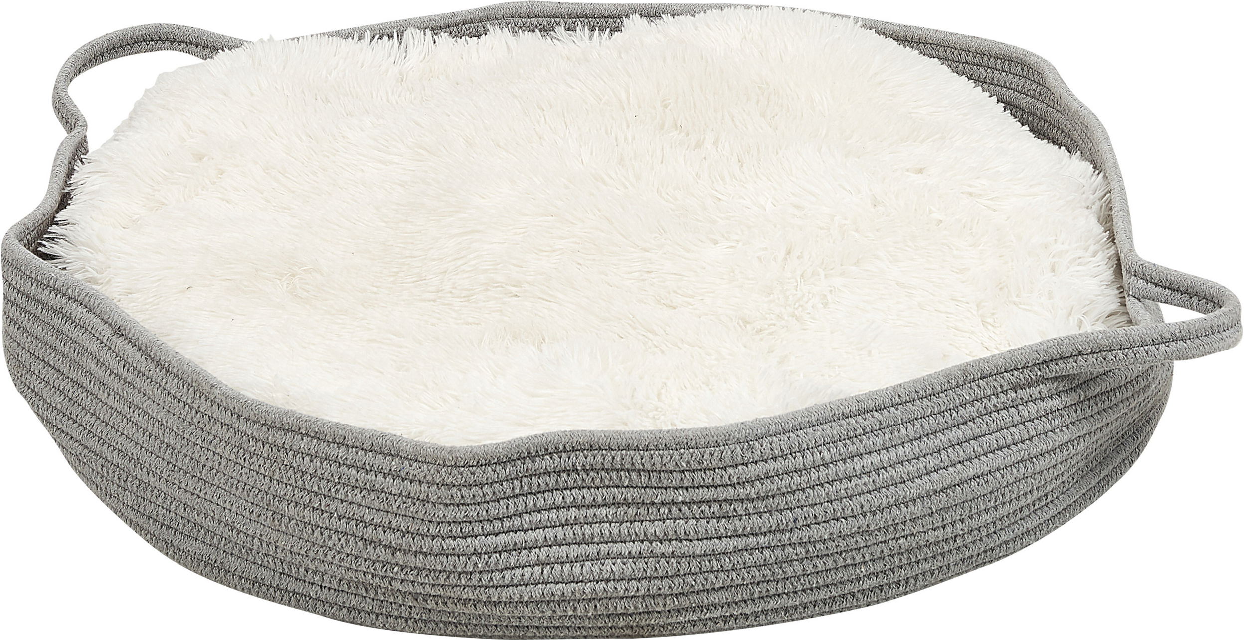 Beliani Pet Bed Grey Cotton Polyester Fluffy Insert ø 70 cm for Dogs Modern Design Round Material:Cotton Size:70x14x70