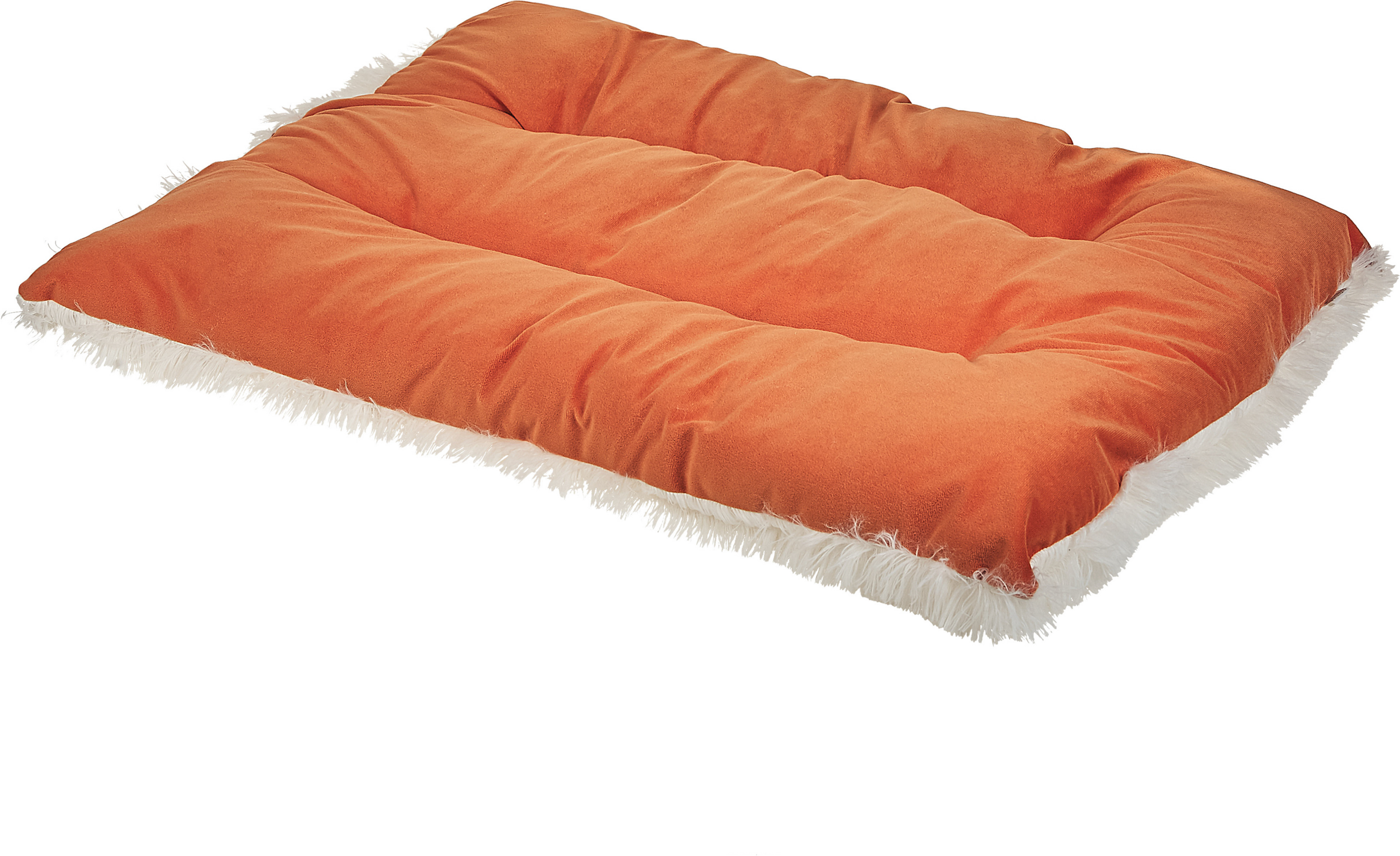 Beliani Pet Bed Orange Velvet Polyester 70 x 55 cm Rectangular Soft Cushion for Dogs Animals Material:Velvet Size:55x10x70