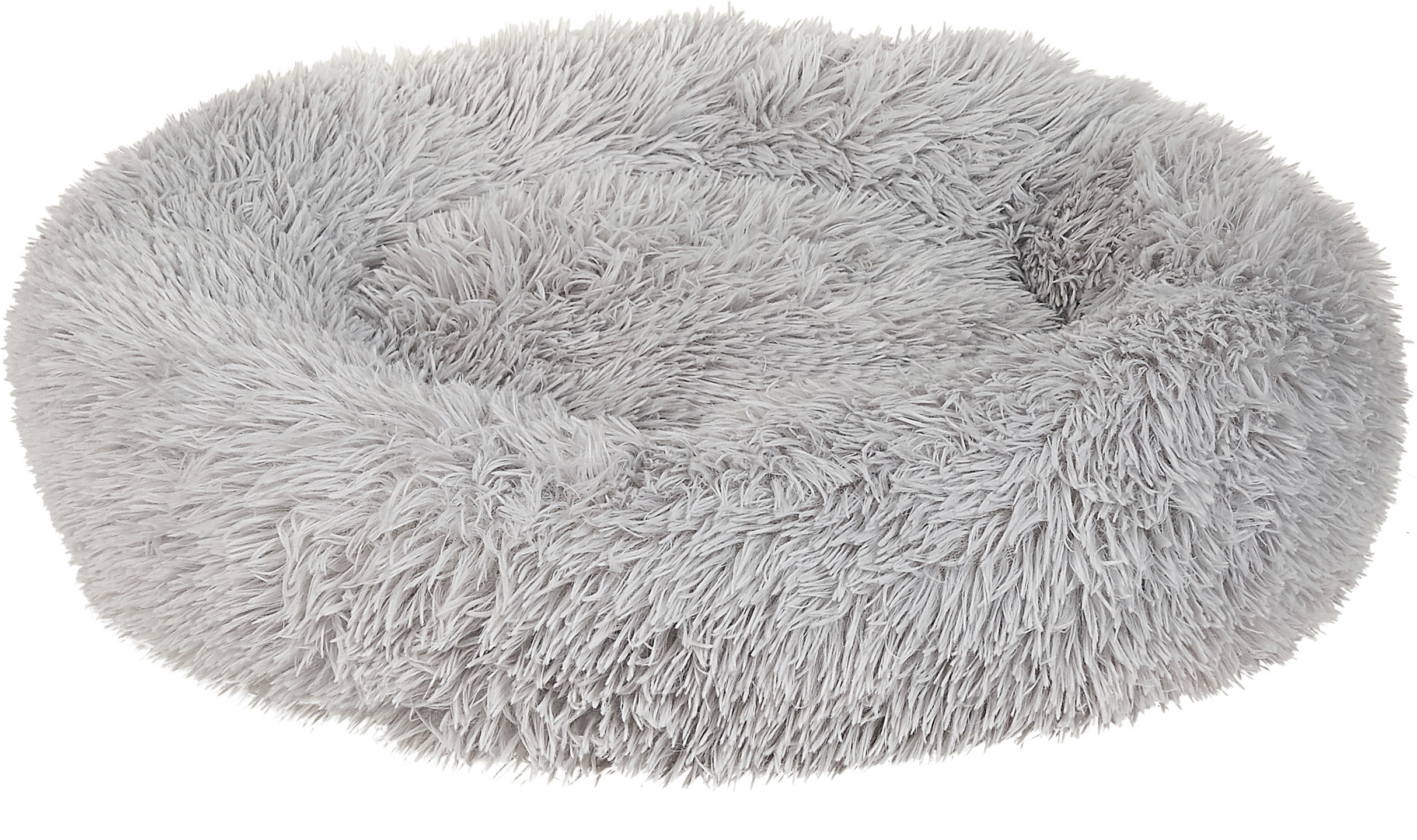 Beliani Pet Bed Light Grey Polyester 60 x 60 cm Round Dog Cat Soft Plushy Furry Cuddler Cushion Living Room Bedroom Material:Faux Fur Size:60x15x60