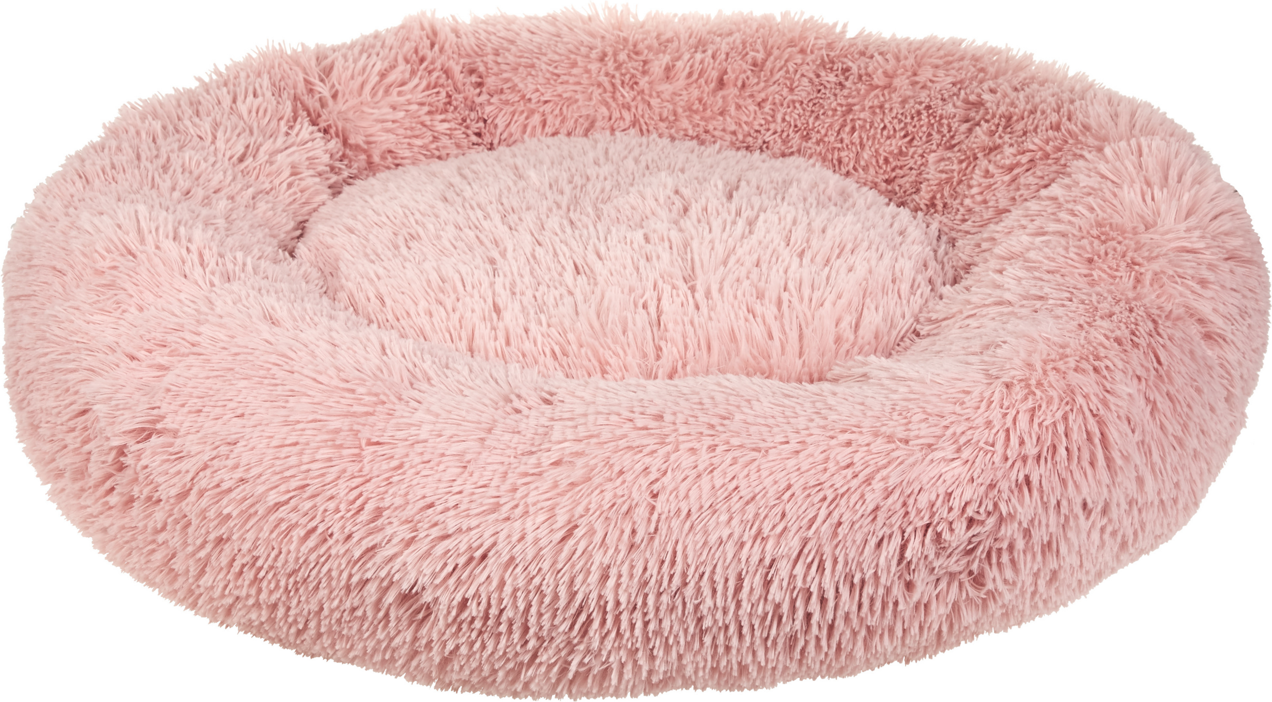 Beliani Pet Bed Pink Polyester 80 x 80 cm Round Dog Cat Soft Plushy Furry Cuddler Cushion Living Room Bedroom Material:Faux Fur Size:80x20x80