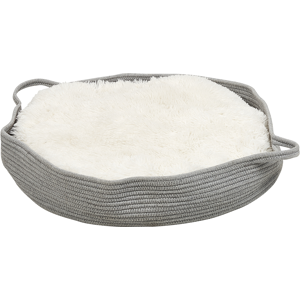 Beliani Pet Bed Grey Cotton Polyester Fluffy Insert ø 70 cm for Dogs Modern Design Round Material:Cotton Size:70x14x70