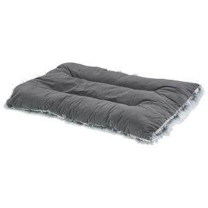 Beliani Pet Bed Grey Velvet Polyester 60 x 45 cm Rectangular Soft Cushion for Dogs Animals Material:Velvet Size:45x10x60