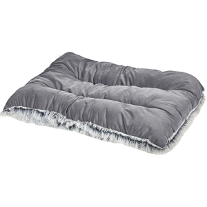 Beliani Pet Bed Grey Velvet Polyester 90 x 60 cm Rectangular Soft Cushion for Dogs Animals Material:Velvet Size:60x10x90