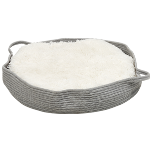 Beliani Pet Bed Grey Cotton Polyester Fluffy Insert ø 70 cm for Dogs Modern Design Round Material:Cotton Size:70x14x70