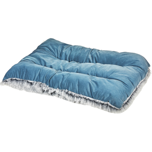 Beliani Pet Bed Blue Velvet Polyester 90 x 60 cm Rectangular Soft Cushion for Dogs Animals Material:Velvet Size:60x10x90