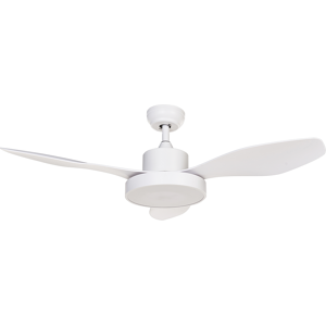 Beliani Ceiling Fan with Light Ventilator White Synthetic Material Remote Control 6 Speed Options 3 Light Temperature Traditional Living Room Bedroom Material:Iron Size:102x36x102