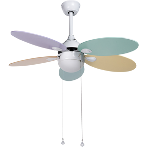 Beliani Ceiling Fan with Light Colourful for Kids with Pull Chain 4 Blades Speed Control Modern Design Material:Iron Size:99x50x99