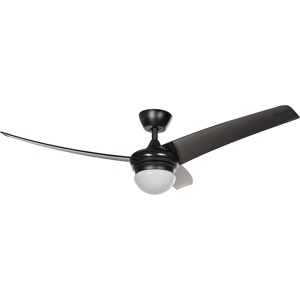 Beliani Ceiling Fan with Light Ventilator Black Synthetic Material Remote Control 6 Speed Options 3 Light Temperature Traditional Living Room Bedroom Material:Iron Size:110x36x110