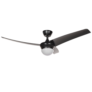 Beliani Ceiling Fan with Light Ventilator Black Synthetic Material Remote Control 6 Speed Options 3 Light Temperature Traditional Living Room Bedroom Material:Iron Size:110x36x110