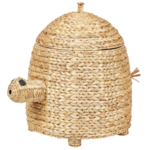 Beliani Wicker Basket Natural Water Hyacinth Woven Turtle with Lid Toy Hamper Child's Room Accessory Material:Water Hyacinth Size:44x58x72