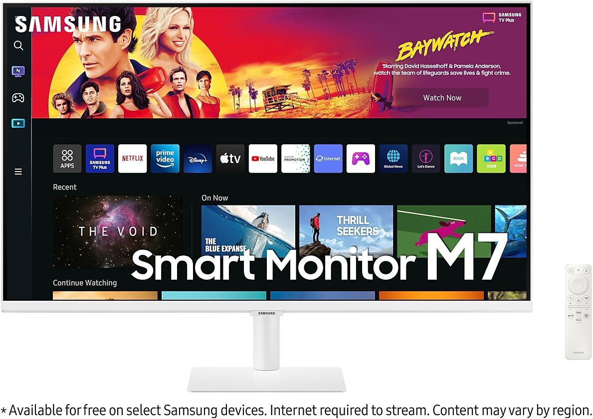 Samsung 32" M70B UHD, USB-C White Smart Monitor with Speakers & Remote (LS32BM701UPXXU)