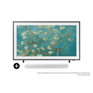 Samsung 2023 50” The Frame QLED 4K HDR Smart TV with S61B S-Series Lifestyle Soundbar in White (F-50LS03B61B)