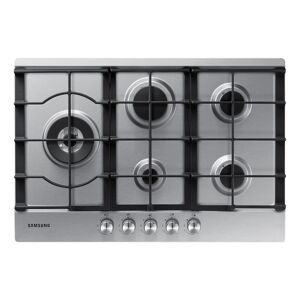 Samsung 5 Burner Gas Hob with Cast Iron Grates in Silver (NA75J3030AS/EU)