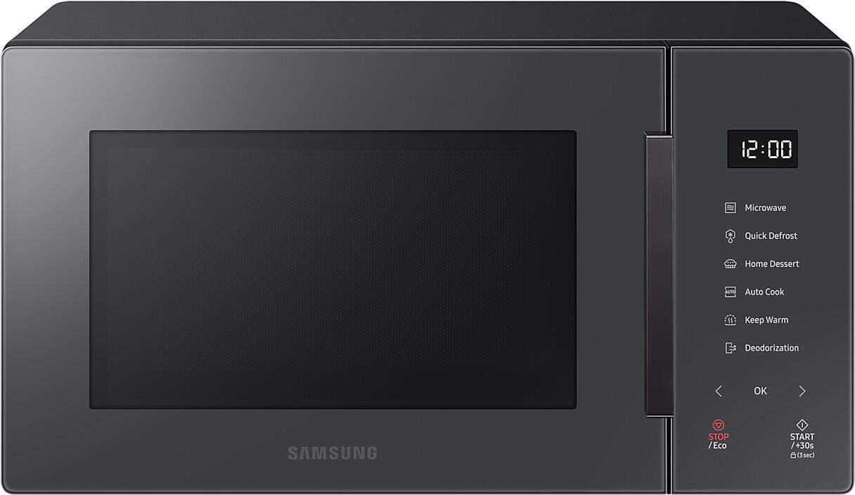 Samsung Glass Front 23 Litre Solo Microwave - Charcoal in Grey (MS23T5018AC/EU)