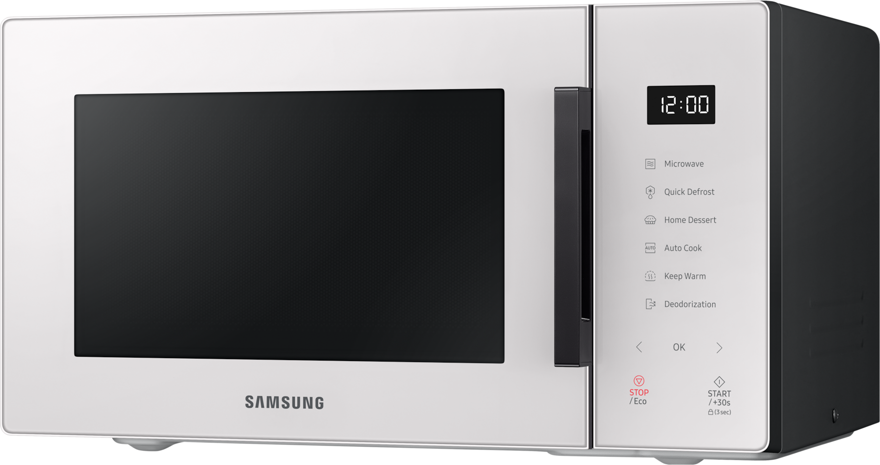 Samsung Glass Front 23 Litre Solo Microwave - Cotta White (MS23T5018AE/EU)