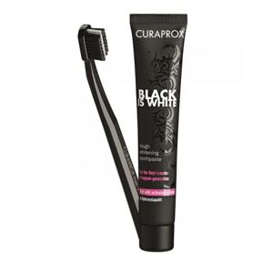 Curaprox Black   White Whitening Toothpaste 90ml + Brush Kit