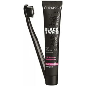 Curaprox Black   White Whitening Toothpaste 90ml + Brush Kit