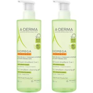 A-Derma Exómega Gel Wash Emollient 2x500ml A-Derma Exómega Gel Wash Emollient 2x500ml