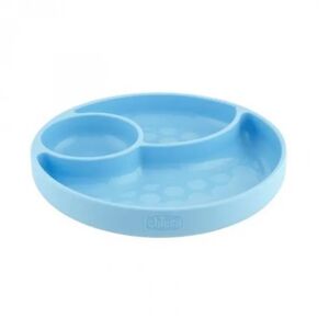 Chicco Take Eat Easy Silicone Bowl with dividers Blue 12M+