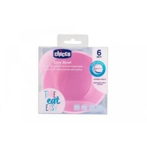 Chicco Take Eat Easy Silicone Bowl Pink 6M+
