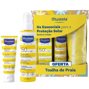 Mustela Beach Towel Kit Sun Spray SPF50 + Body Cream SPF50