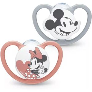 Nuk Mickey Gray + Pink Pacifiers 18-36 mx2 Nuk Mickey Gray + Pink Pacifiers 18-36 mx2