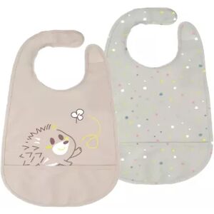 Chicco Easy Meal Bib Grey 6m+ x2 Chicco Easy Meal Bib Grey 6m+ x2