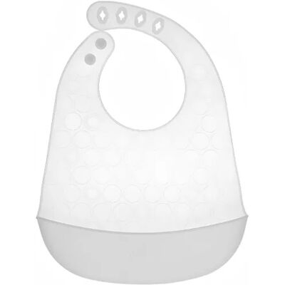Chicco Gray Silicone Bib 6m+ Chicco Gray Silicone Bib 6m+