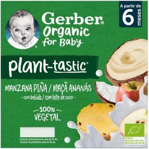 Nestlé Gerber Organic Apple / Pineapple / Coconut Milk 4x 90g 6M+ Nestlé Gerber Organic Apple / Pineapple / Coconut Milk 4x 90g 6M+
