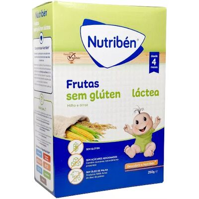 Nutribén Fruit porridge with milk, rice and corn gluten free 250g Nutribén Fruit porridge with milk, rice and corn gluten free 250g